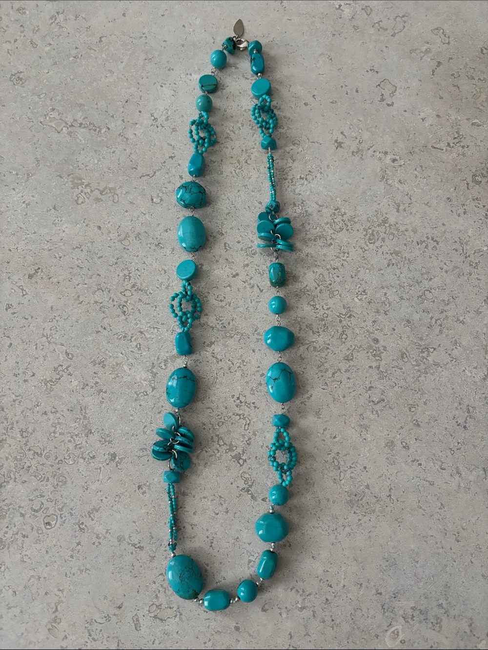 Turquoise Beaded Statement Necklace - Unbranded